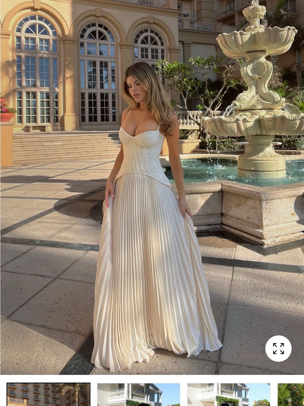 Daniella lace Pleated Corset Maxi Dress